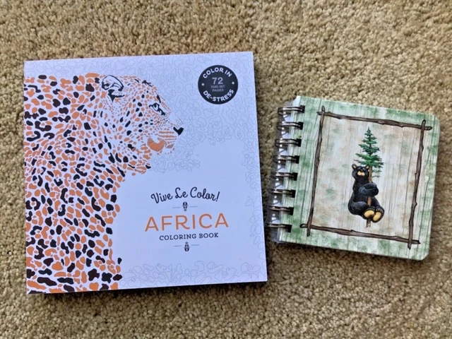 New Lot Bearfoots Journal Notebook & Africa Coloring Book Set Arts & Crafts Gift