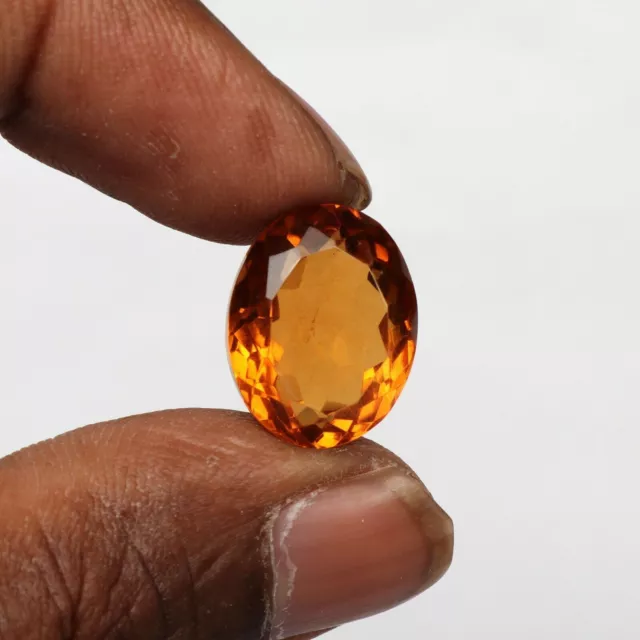 Translucent Oval Cut Citrine Loose Gemstone, Brazilian 17.20 Ct Citrine Stone