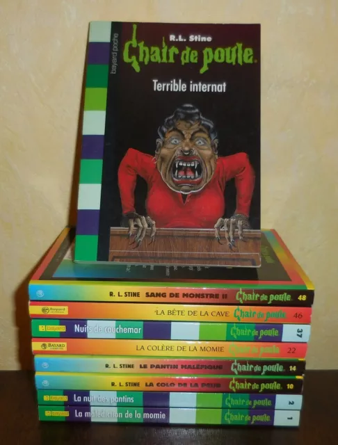 Lot Jeunesse 9 Livres CHAIR DE POULE R.L. Stine Bayard Poche Dès 10 ans