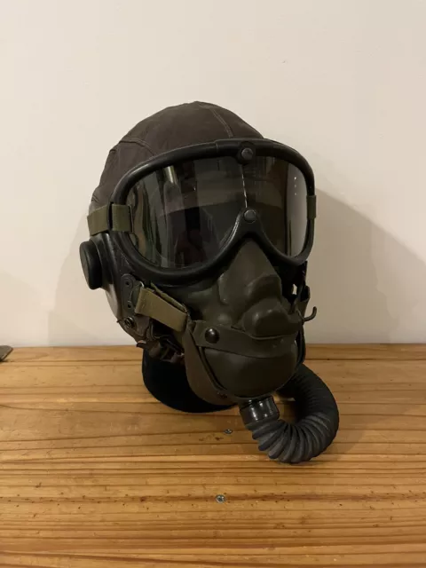 USAAF WW2 A-11 Pilots Flying Helmet  A-14 oxygen mask  & goggles Army