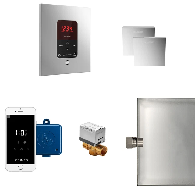 Paquete de ducha de vapor Mr Steam MSBUTLERXSQ Butler Max - - cromado