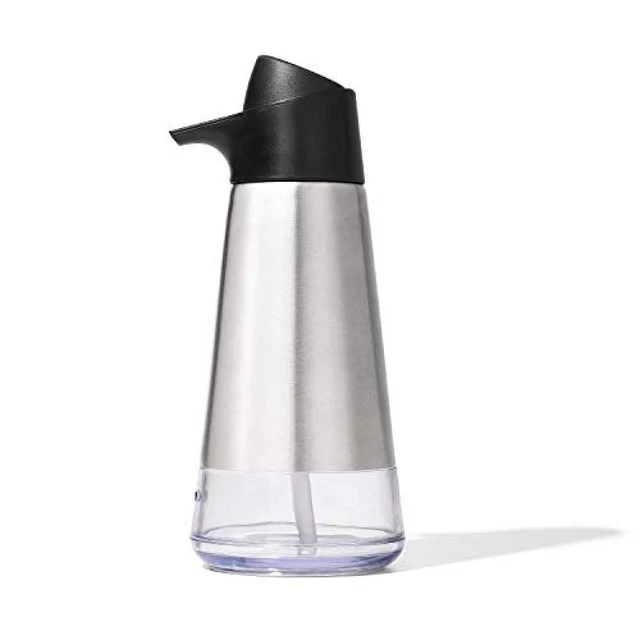 (TG. 3-1/4" diam. x 8" h) DevaCurl OXO Easy Press-Dispenser di Sapone in Acciaio