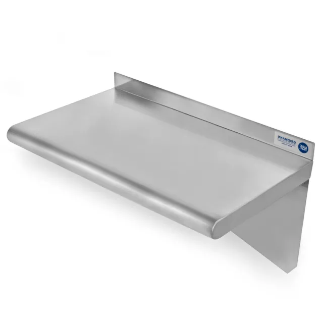 Commercial Stainless Steel Restaurant Kitchen Shelf Wall Shelving - 18" x 24"