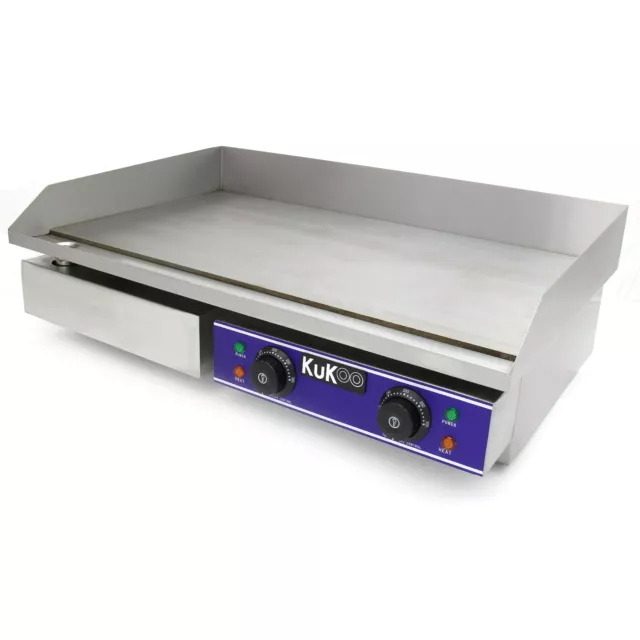 Commercial Electric Griddle Countertop Kitchen Hotplate BBQ Stainless Steel 73cm