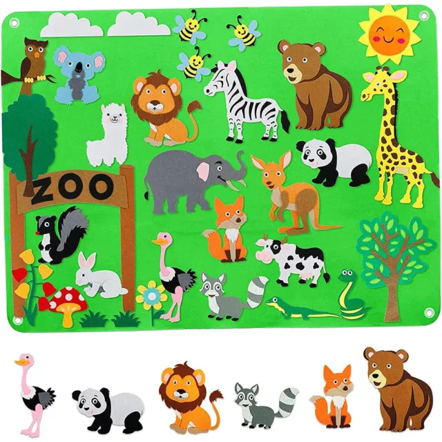 3.5Ft Children's Early Teaching Felt Board Toy Farm Animals Felt-Board Story Set 3