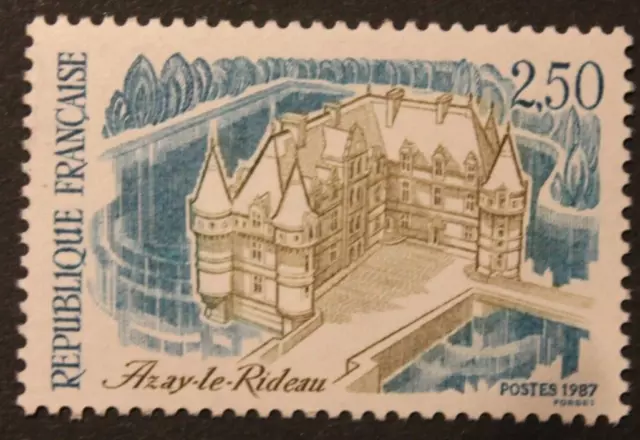 Timbre -  FRANCE - Château d'Azay Le Rideau - Neuf** - YT2464 -  année 1987