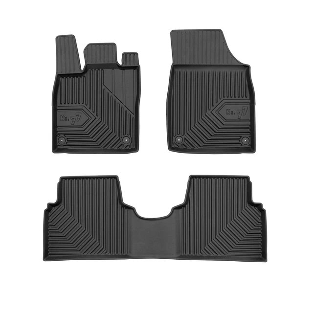 Kit De Tapis De Sol Caoutchouc 3D ELMASLINE Pour Skoda Kamiq (à Partir De 2019) - 4 Pièces Noires