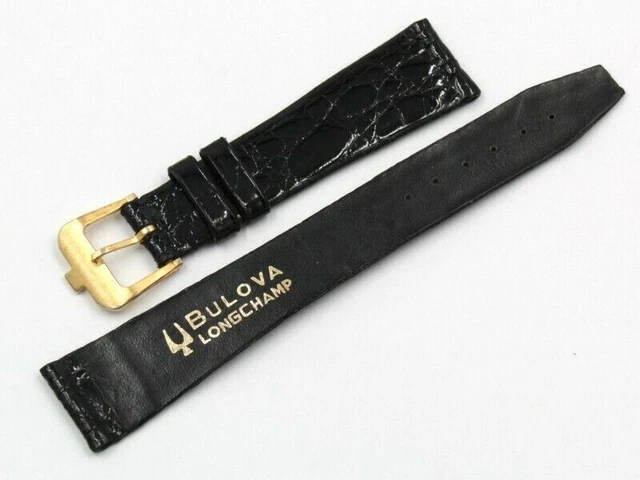 CINTURINO BULOVA VINTAGE Orologi Nero Lucido Elegante Fibbia