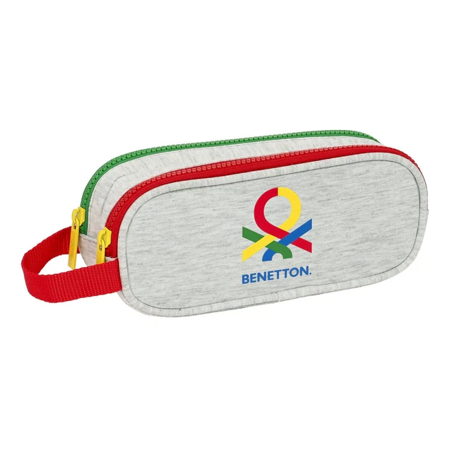 Zweifaches Mehrzweck-Etui Benetton Pop Grau [21 x 8 x 6 cm]