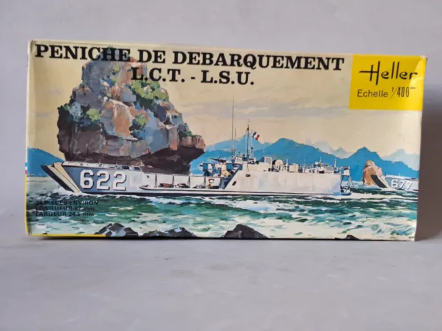 Peniche de Debarquement LCT - LSU  maquette Heller 1/400e Neuf & Scellé