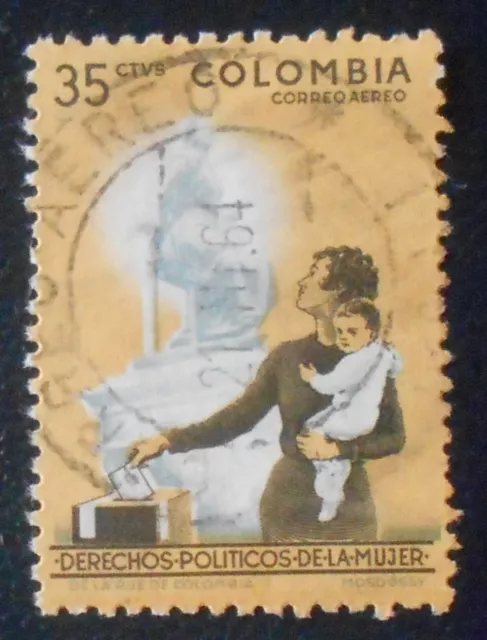 Colombia - Colombie - 1962 Air Mail 35 ¢ Woman Political Rights used (189) -