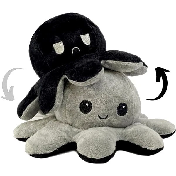NEW OFFICIAL 8& Reversible Mood Colour Changing Octopus Plush Soft Toys ...