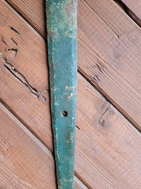 19c Antique Hand Wrought Forged Iron Barn Door Strap Hinges 19 1/4" 3