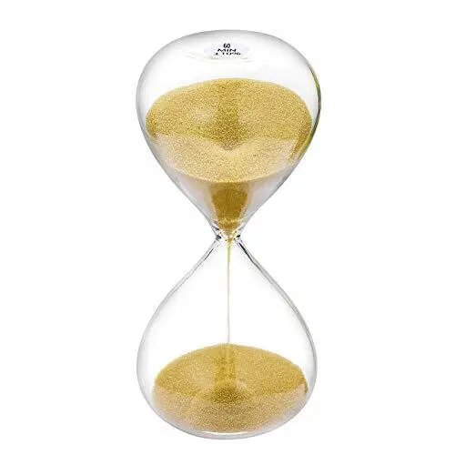 Hourglass 60 Minute Sand Timer: 5.1 Inch Gold Sand Clock, Large Sand Watch 60