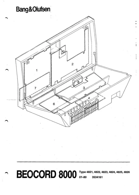 Service Manual Instructions for Bang Olufsen Beocord 8000