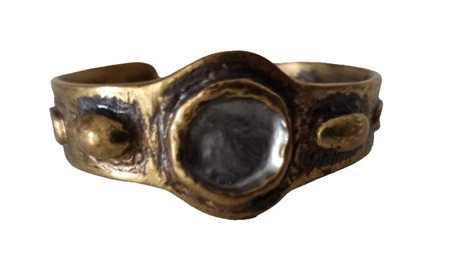 Bracelet Vintage En Bronze émaillé Signé St Luc - Extensible - Unisexe