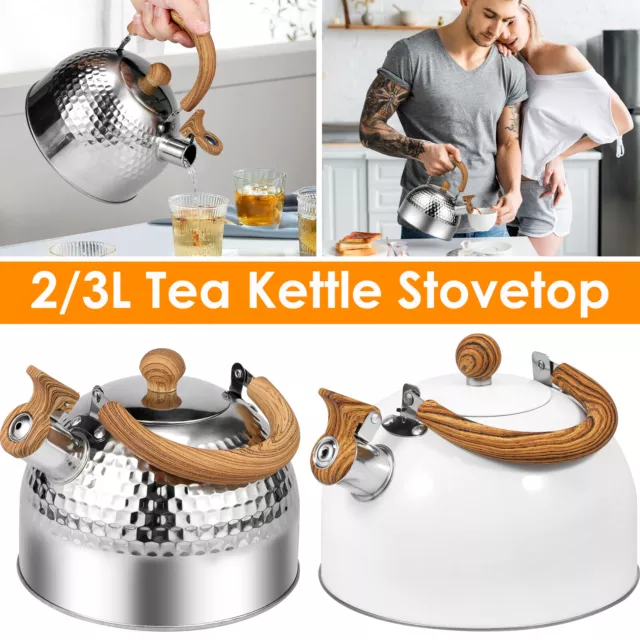 3/2L Tea Kettle with Anti-scald Handle Rustproof Whistling Tea Kettle Food DrwLQ