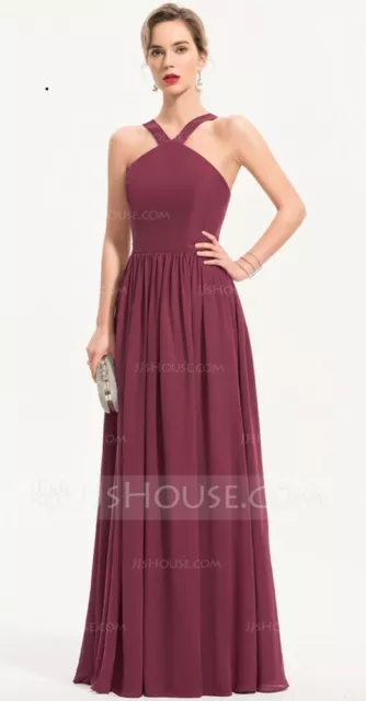 JJS HOUSE LONG A Line size 16 Chiffon Dress 198659 Bridesmaid Prom jade Wedding EUR 85 70 PicClick IT