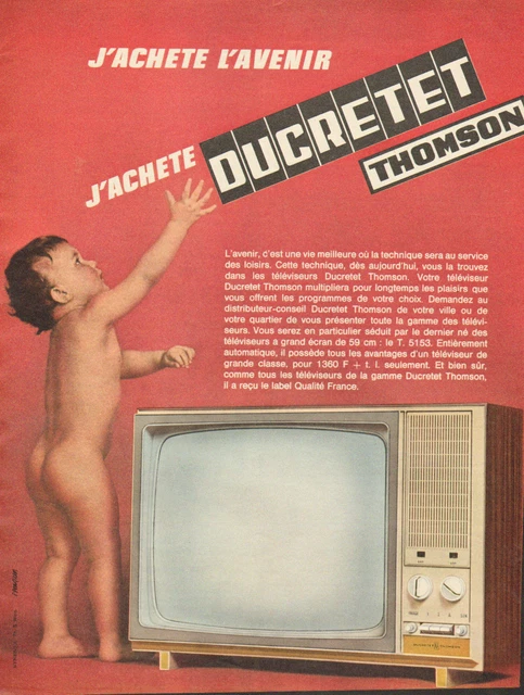 Publicité 1966  Téléviseur DUCRETET THOMSON écran 59 cm