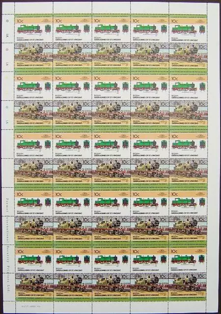 1909 LTSR THUNDERSLEY Tilbury Tank Train 50-Stamp Sheet (Leaders of the World)