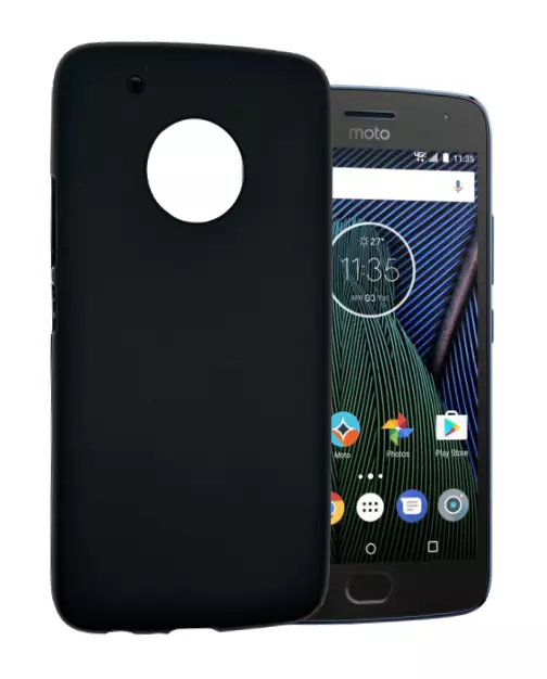 Funda Motorola Moto G5+ Plus (4G) Carcasa Gel TPU Silicona PTG + Protector Negro