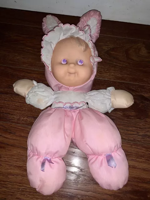 Vintage Puffalump Fisher Price Kids Plush Pink Bunny Ears Baby Doll