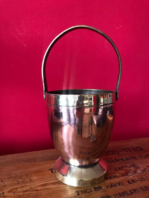 antique brass and copper ice bucket