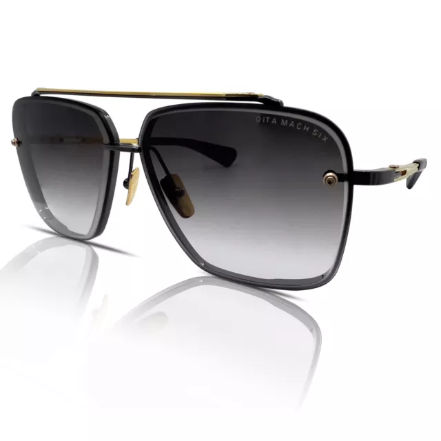 Dita Mach-Six Gafas de Sol DTS121-05 Negro Rodio / Oro Amarillo/Dark Grey