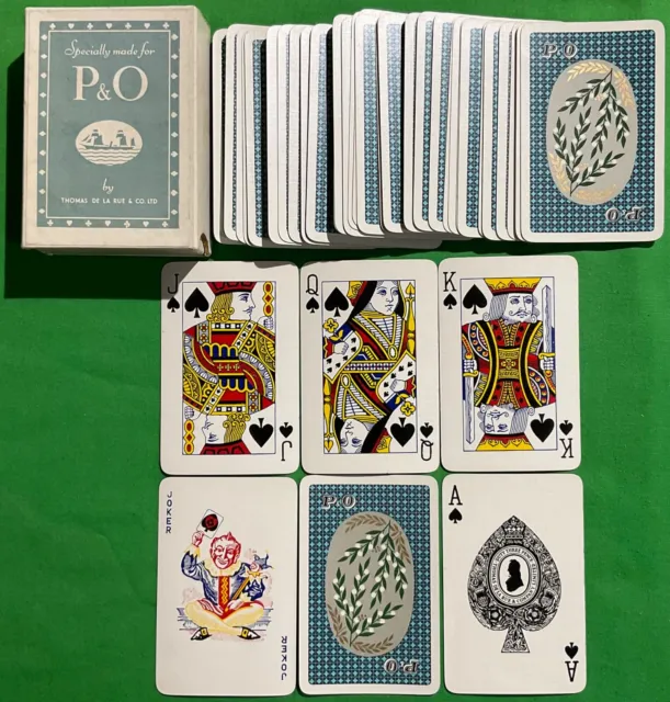 DE LA RUE Old Vintage * P&O SHIPPING * Advertising Pack Playing Cards FLOWERS