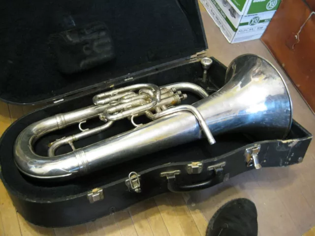 Besson 3 valve compensating euphonium. Silver, Bb, good condition.