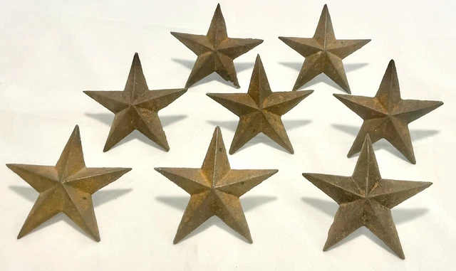 8 Star nails LARGE 3 1/2” Cast iron rustic tack/ Western decor/ Texas home docor