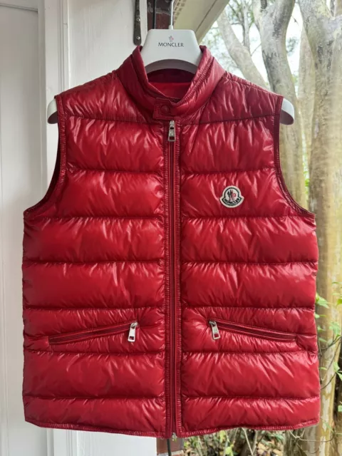 Iconic RED Moncler Gui Puffer Down Vest Ski Jacket  14A XS/S EUC 2