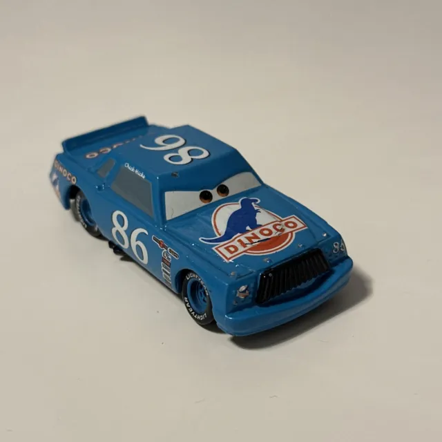 CHICK HICKS #86 DINOCO Blue Race Car Disney Cars 1:55 Diecast SEE The King Mack