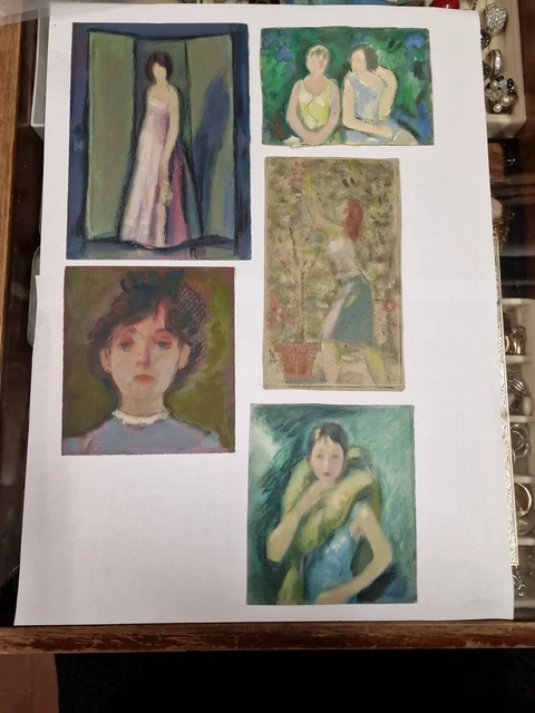 Leone Marcon (Bologna, 1895 - ?) 5 "figure " tecnica mista 17x12 V1 ^