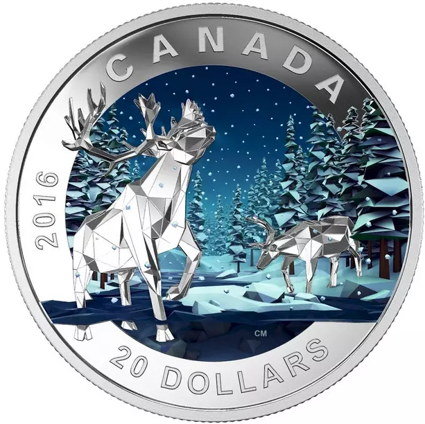 CANADA $20 2016 Silver 1oz. Proof 'Geometry In Art - The Caribou' Mint Pack