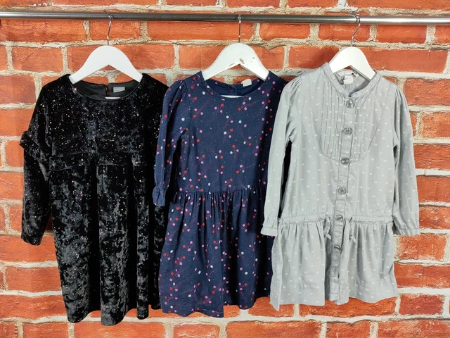 Pacchetto Ragazze Età 3-4 Anni Next H&M Gap Abito Set Velluto Scintillante Parte Stella 104 Cm