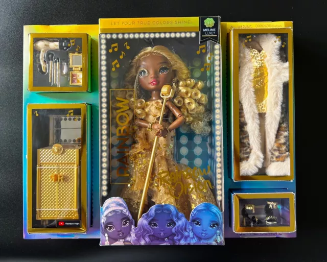 RAINBOW HIGH RAINBOW Vision Divas Meline Luxe Gold Fashion Doll £29.99 ...