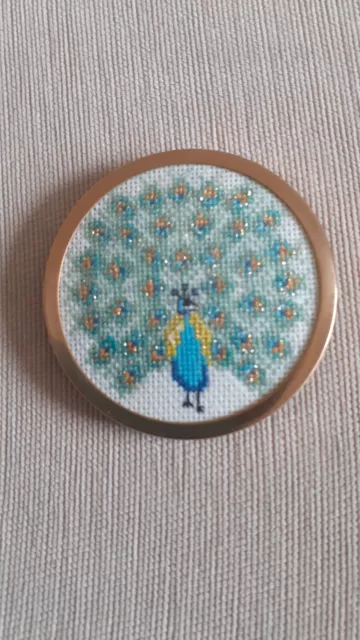 Hand crossed stitched make up mirror