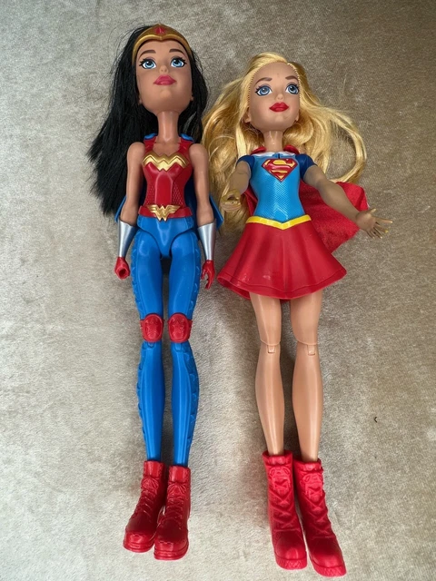 MATTEL DC SUPER Hero Girls Lot - Supergirl & Wonder Woman 12" Dolls $23