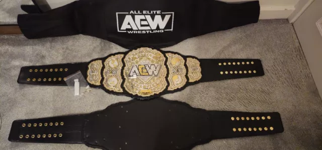 WWE AEW Belt Official Replica With Official Stock And Real Leather Strap