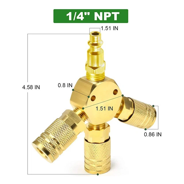 Adaptador divisor manguera de aire acoplamiento rápido accesorio de latón adaptador divisor