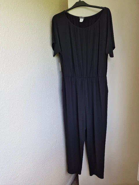 kim and co black 2xl jumpsuit , stretch jersey tapered leg full lenth...