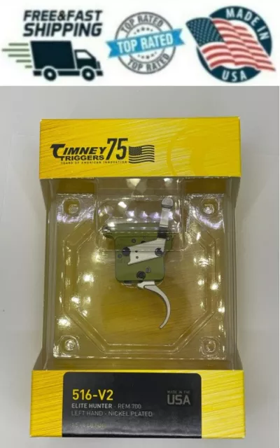 New Timney Trigger For Remington 700 Rifles Lh Left Hand Nickel W/ Safety 516 V2