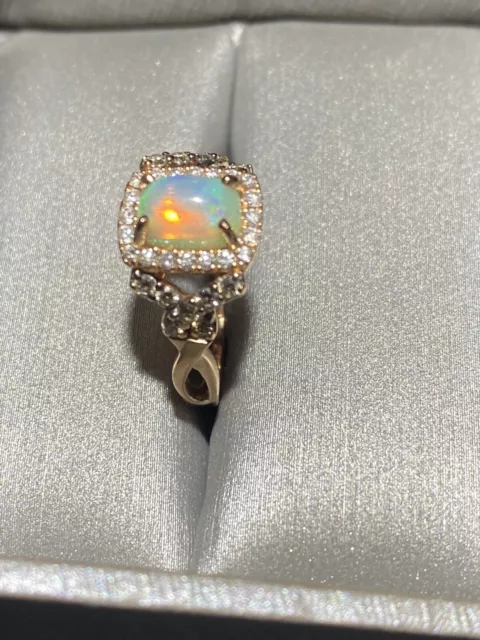 Rose Gold Cushion-Cut Opal and Diamond Ring in Strawberry by Le Vian at Zales 3