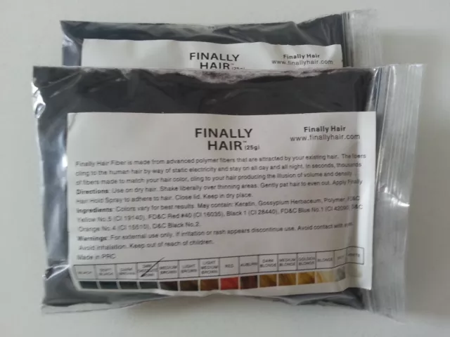 Keratin Hair Building Fiber Refill Finally Hair 25G 2 Pak (50G Total) Hair Loss