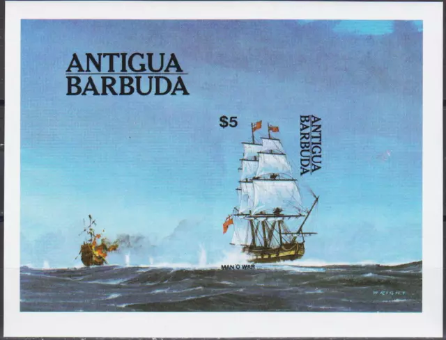 Antigua & Barbuda 1984 Sailing Ships Royal Navy Warship Military m/s MNH