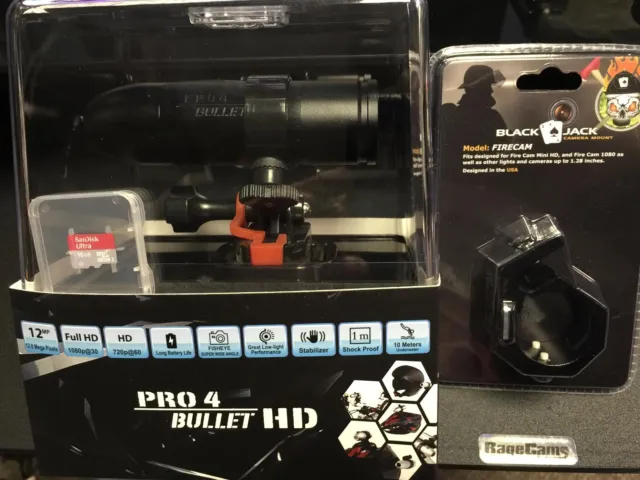 1080p Fire Fighter Video BULLET HD PRO4 Waterproof Helmet Cam+BlackJack 16GB