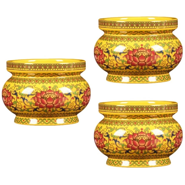 3x bruciatori a bastoncini decorativi tempio in ceramica