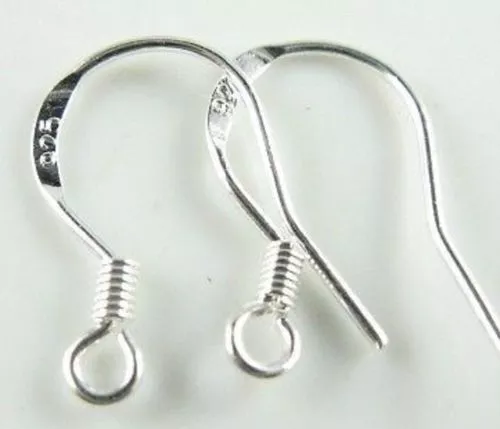 100PCS New Silver Plated EARRING HOOK COIL EAR WIRE Earring Findings WH