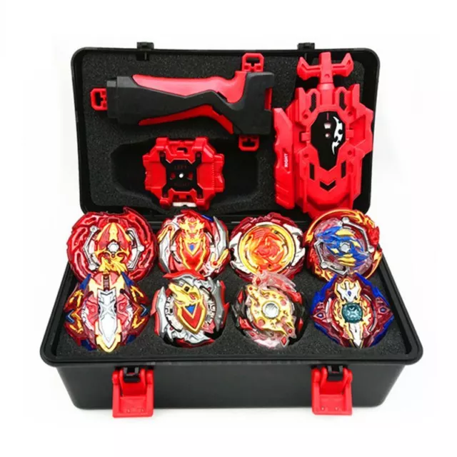 UK Toupie Beyblades Burst Metal Fusion Set 8 Pcs Gyrocope with Wire Launcher